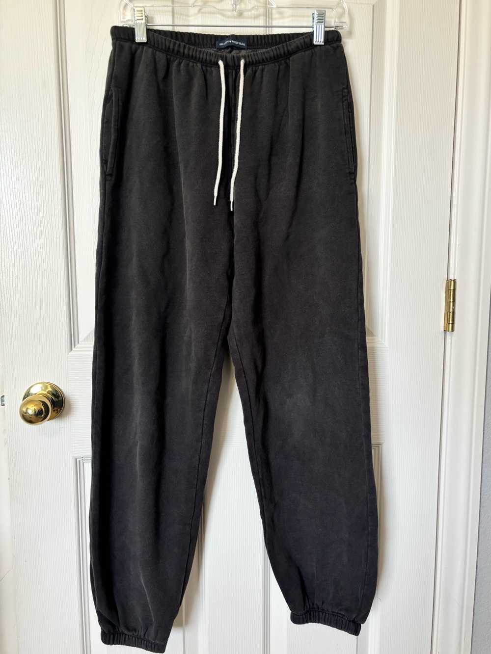 Brandy Melville Black Joggers with White Drawstring